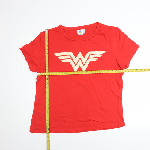 DC Wonder Woman Women's Red Cotton Short Sleeve T-Shirt UK 18