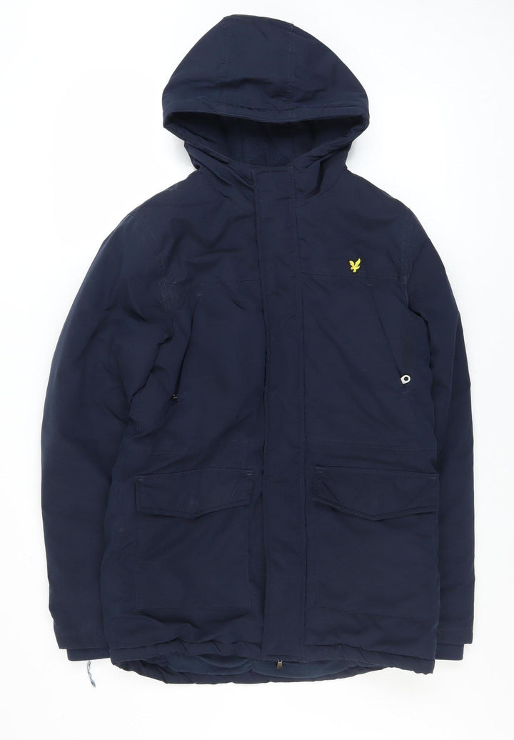 Lyle & Scott Junior Boys Blue Hooded Parka Coat 14-15 Years Polyester