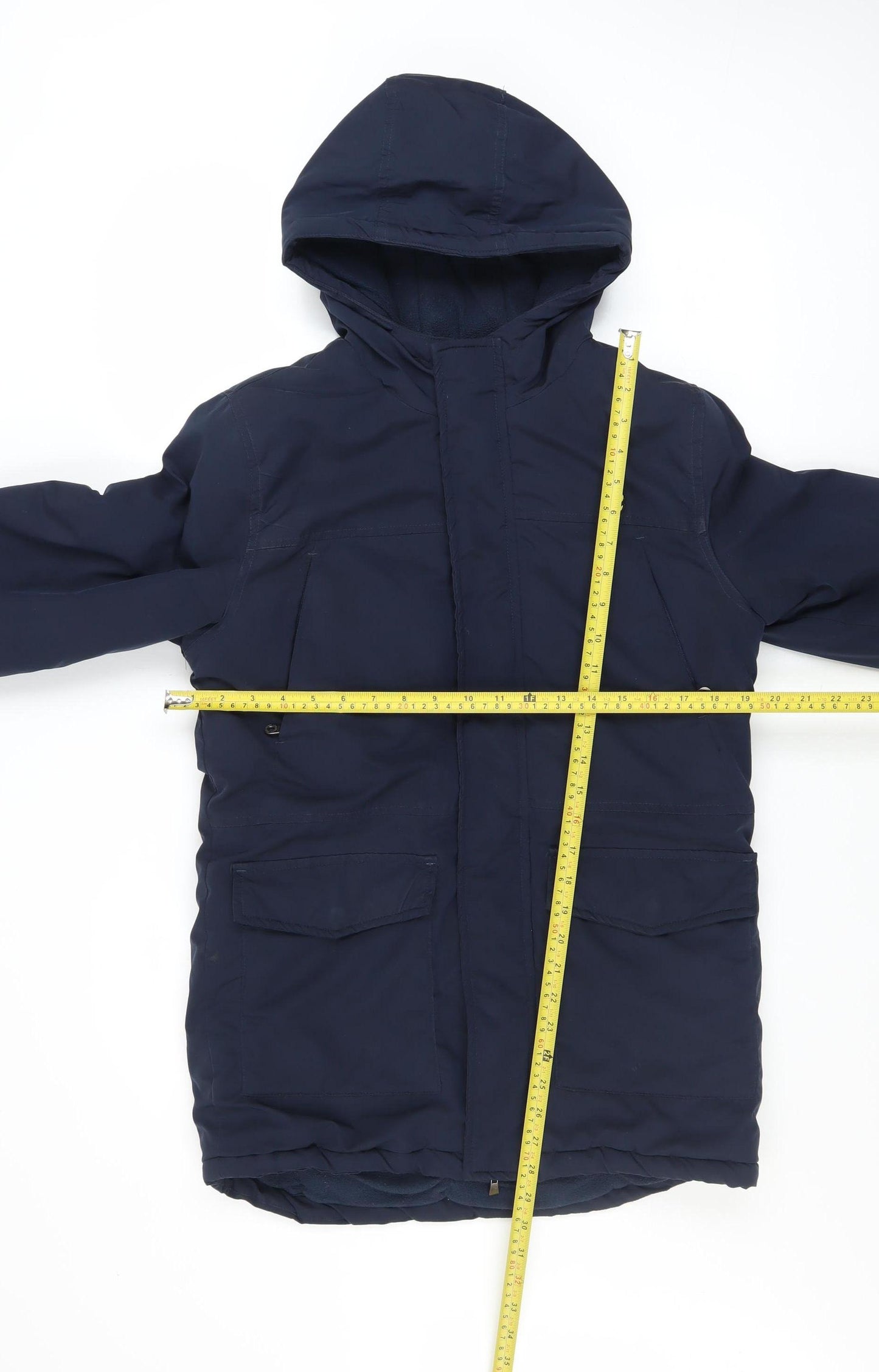 Lyle & Scott Junior Boys Blue Hooded Parka Coat 14-15 Years Polyester