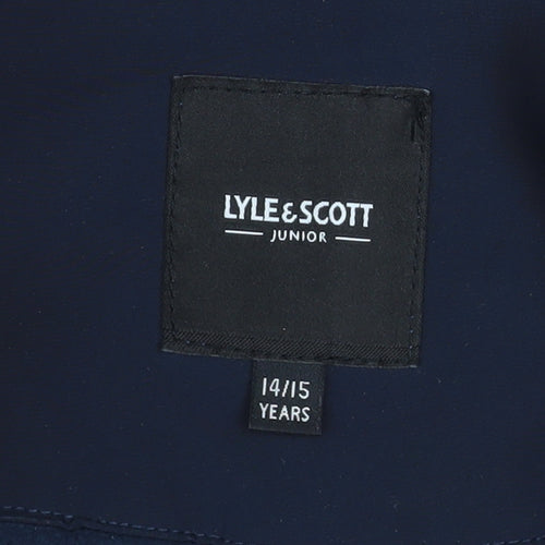Lyle & Scott Junior Boys Blue Hooded Parka Coat 14-15 Years Polyester