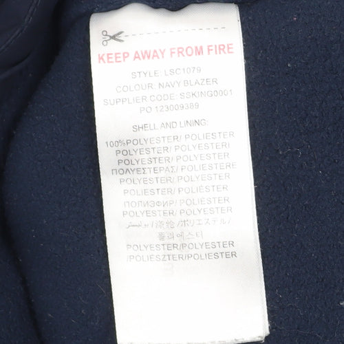 Lyle & Scott Junior Boys Blue Hooded Parka Coat 14-15 Years Polyester