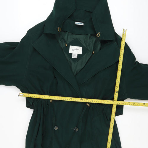 Jacqueline Ferrar Womens Green Petite Large Hooded Anorak Jacket