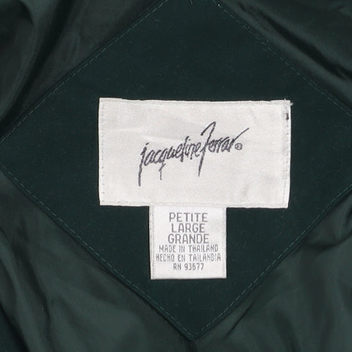 Jacqueline Ferrar Womens Green Petite Large Hooded Anorak Jacket