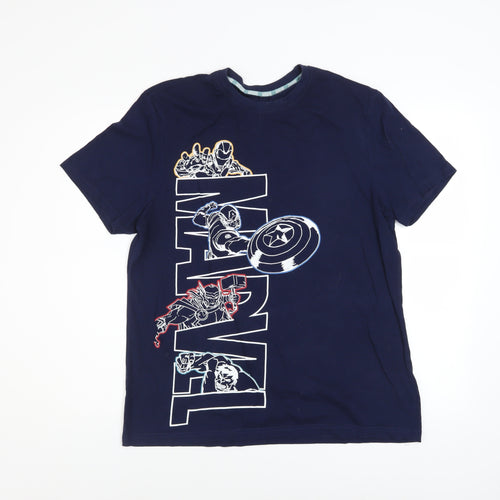Marvel Men’s Blue Short Sleeve Crew Neck Graphic T-Shirt Size M