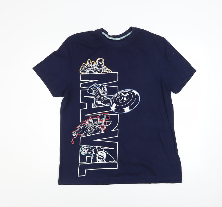 Marvel Men’s Blue Short Sleeve Crew Neck Graphic T-Shirt Size M