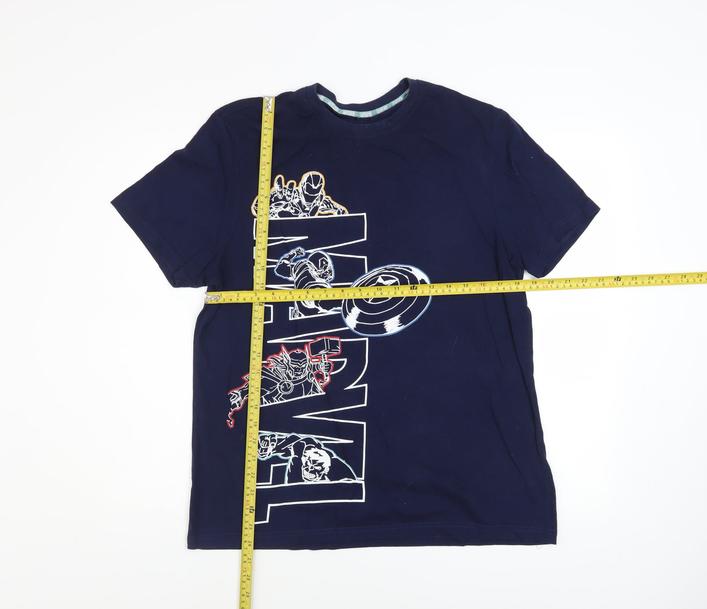 Marvel Men’s Blue Short Sleeve Crew Neck Graphic T-Shirt Size M