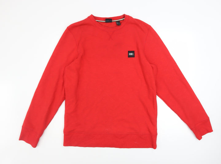 O'Neill Men's Red Crew Neck Cotton Blend Sweatshirt Size M