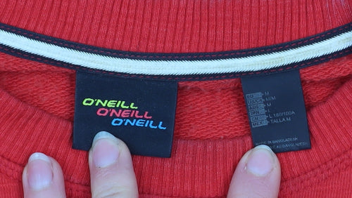 O'Neill Men's Red Crew Neck Cotton Blend Sweatshirt Size M