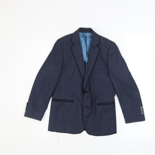 1880 Club Boys Blue Geometric Blazer 5 Years Two-Button Formal Jacket