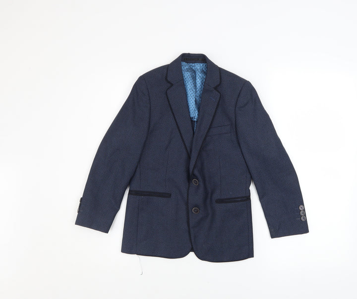 1880 Club Boys Blue Geometric Blazer 5 Years Two-Button Formal Jacket