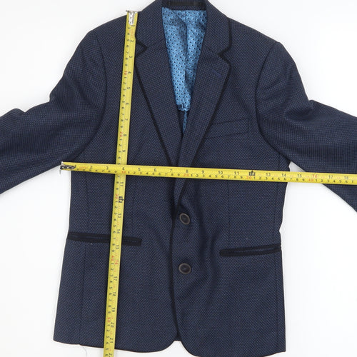 1880 Club Boys Blue Geometric Blazer 5 Years Two-Button Formal Jacket