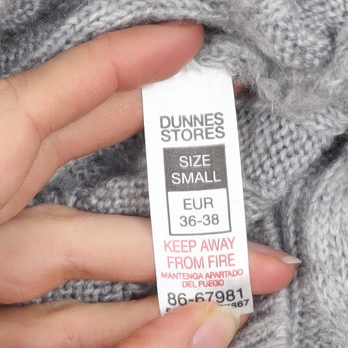 Dunnes Stores Womens Grey Cable-Knit V-Neck Jumper Size S