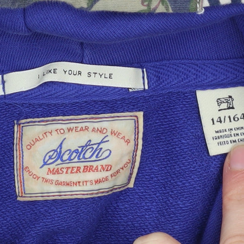 Scotch Master Brand Women's Blue Hooded Pullover Sweatshirt Size 14