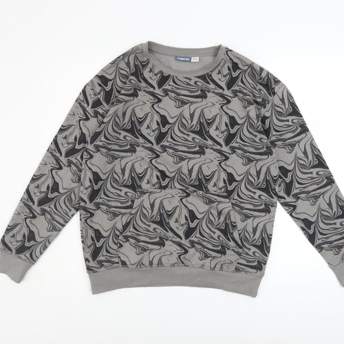 Pepperts Boys Grey Geometric Print Pullover Sweatshirt Size 12-13 Years
