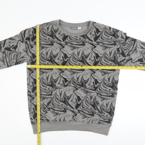 Pepperts Boys Grey Geometric Print Pullover Sweatshirt Size 12-13 Years