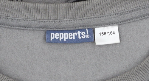 Pepperts Boys Grey Geometric Print Pullover Sweatshirt Size 12-13 Years