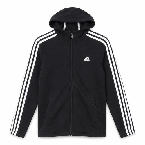 adidas Boys Black Full Zip Hoodie 13-14 Years Regular Fit Sportswear