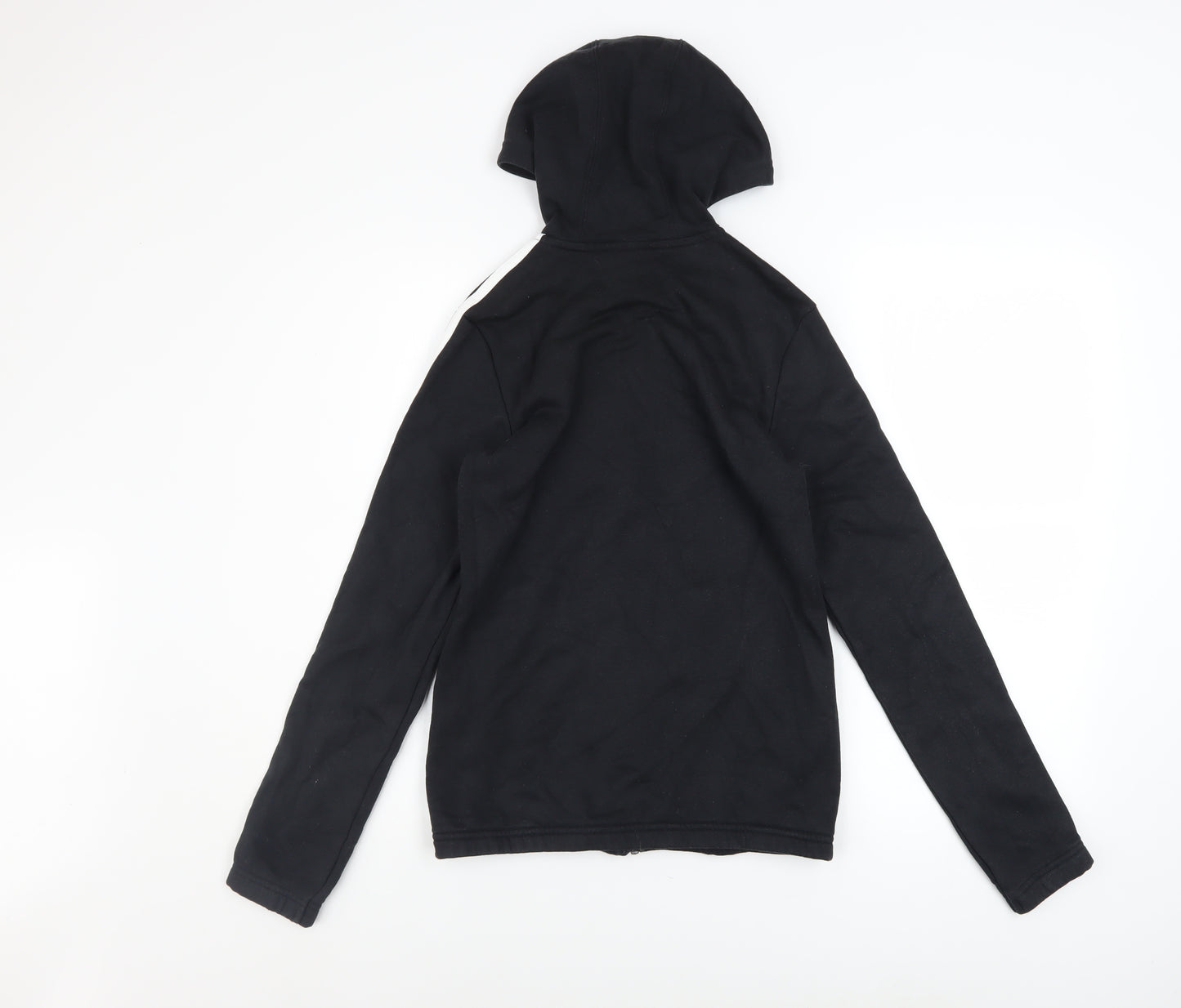 adidas Boys Black Full Zip Hoodie 13-14 Years Regular Fit Sportswear