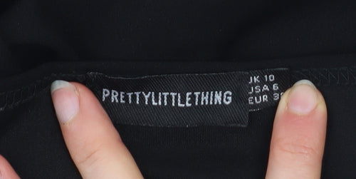 PrettyLittleThing Womens Black One Shoulder Jumpsuit Size 10