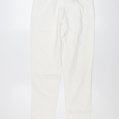 Oky's Women's White Chino Trousers Size 10 Slim Fit Cotton Stretch