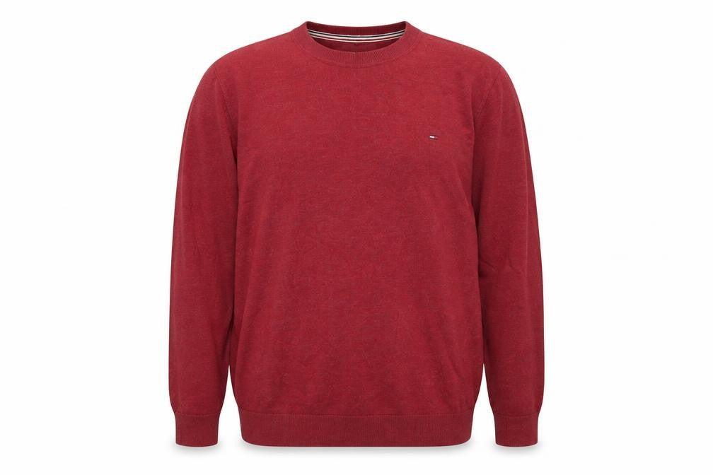 Hilfiger Denim Men's Red Cotton Crew Neck Jumper XL