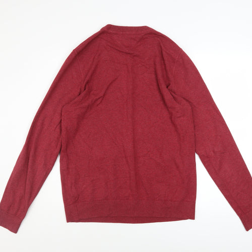Hilfiger Denim Men's Red Cotton Crew Neck Jumper XL