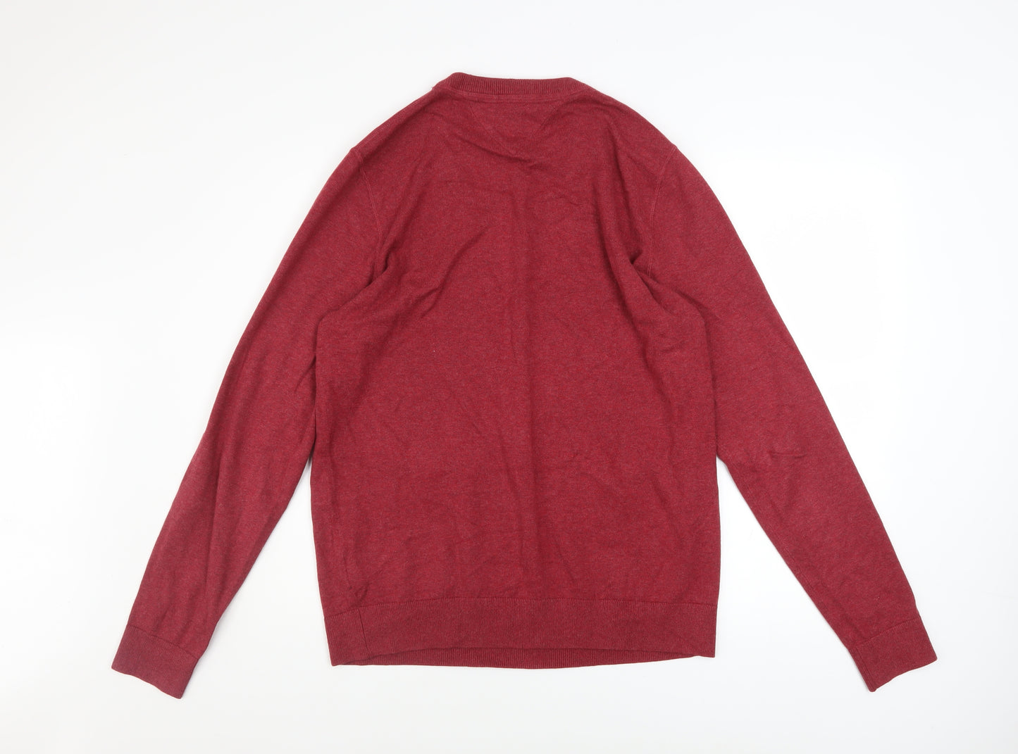 Hilfiger Denim Men's Red Cotton Crew Neck Jumper XL