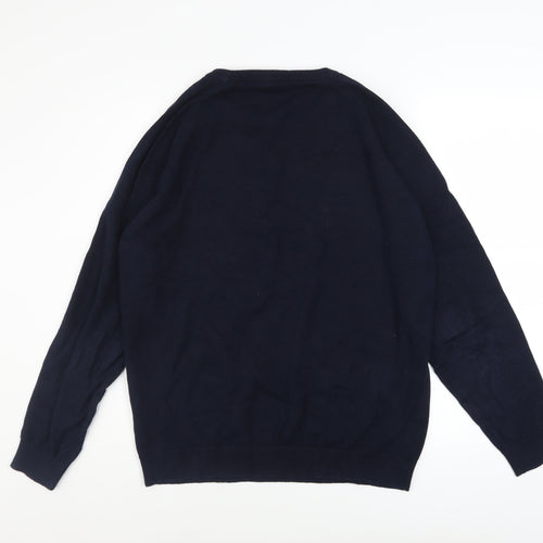 Kensington Eastside Men's Blue Cotton Crew Neck Jumper L