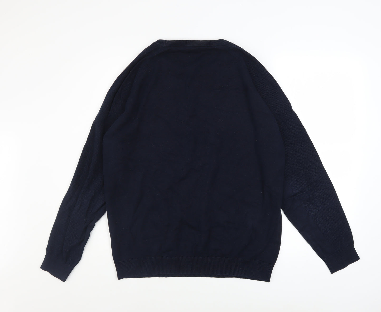 Kensington Eastside Men's Blue Cotton Crew Neck Jumper L