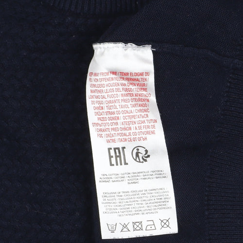 Kensington Eastside Men's Blue Cotton Crew Neck Jumper L
