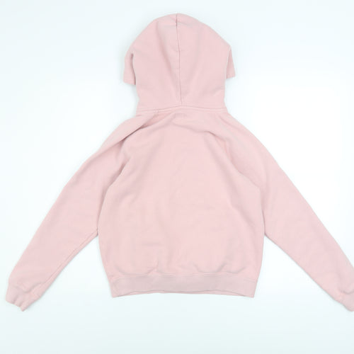 Jack Wills Women Pink Embroidered Logo Pullover Hoodie UK 8