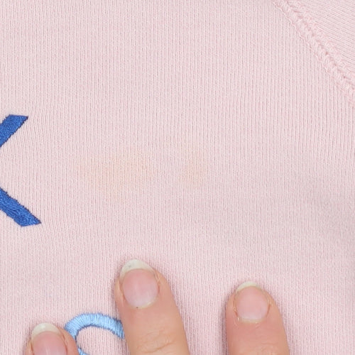 Jack Wills Women Pink Embroidered Logo Pullover Hoodie UK 8