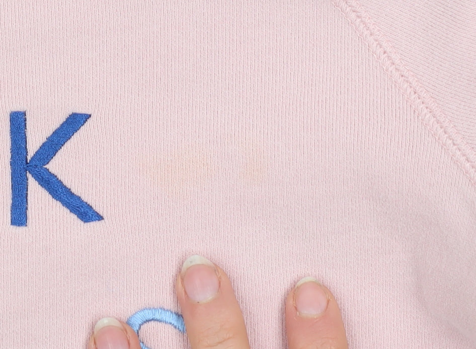 Jack Wills Women Pink Embroidered Logo Pullover Hoodie UK 8