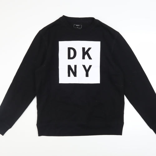 DKNY Men's Black Logo Sweatshirt Pullover Crew Neck Size M