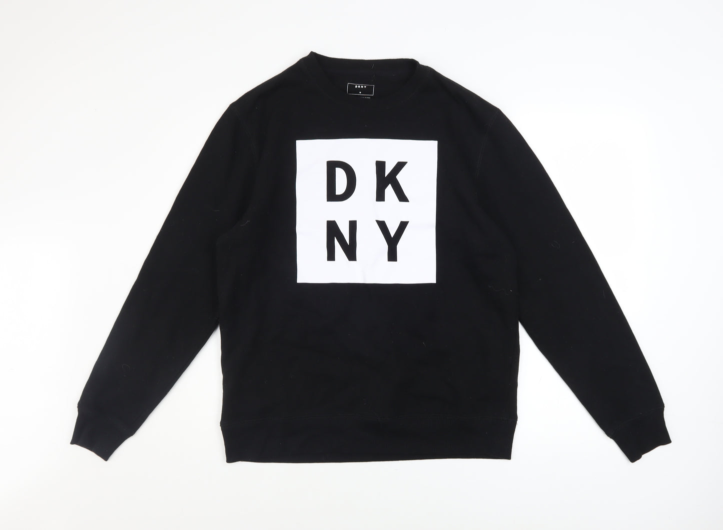 DKNY Men's Black Logo Sweatshirt Pullover Crew Neck Size M