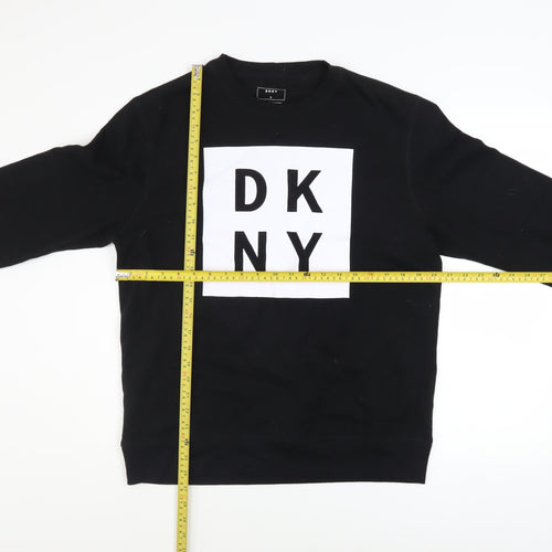 DKNY Men's Black Logo Sweatshirt Pullover Crew Neck Size M