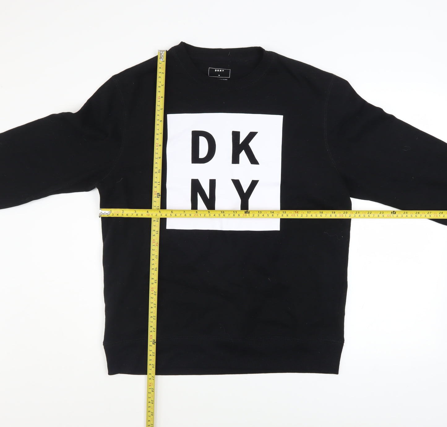DKNY Men's Black Logo Sweatshirt Pullover Crew Neck Size M