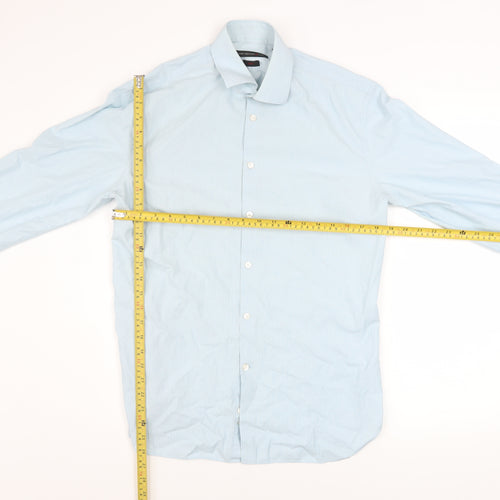 John Varvatos Men Blue Slim Fit Long Sleeve Striped Button-Up Shirt 15.5