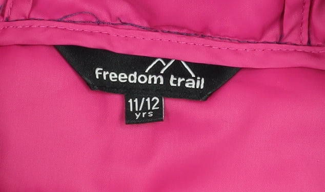 Freedom Trail Girls Purple Hooded Puffer Jacket 11-12 Years Lightweight Winter Coat