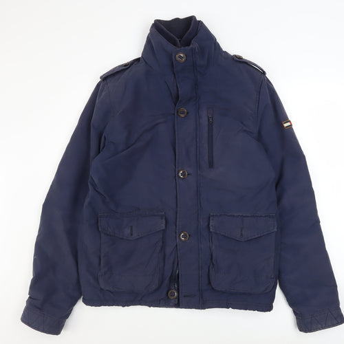 Tommy Hilfiger Men's Blue Military Jacket Size M Cotton Blend