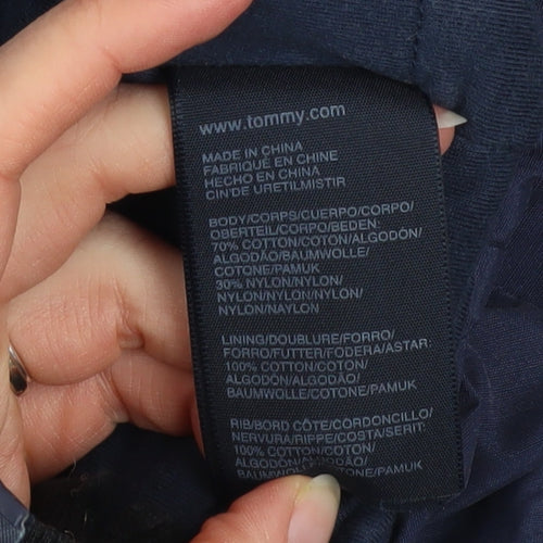 Tommy Hilfiger Men's Blue Military Jacket Size M Cotton Blend