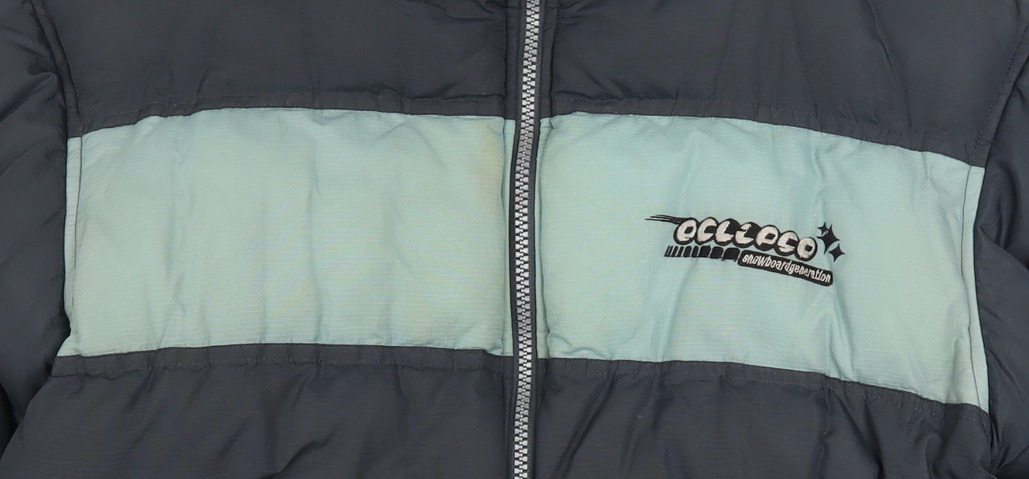 Eclipse Men's Blue L Puffer Jacket 90s Snowboard Style Winter Coat