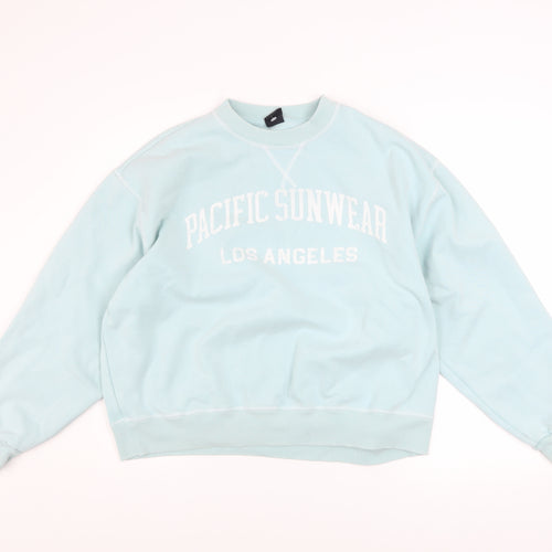 PacSun Women's Blue Pullover Sweatshirt Small Cotton Blend Casual