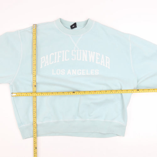 PacSun Women's Blue Pullover Sweatshirt Small Cotton Blend Casual