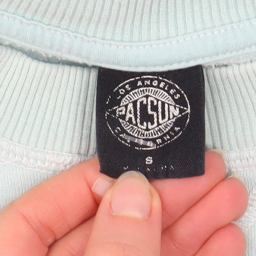 PacSun Women's Blue Pullover Sweatshirt Small Cotton Blend Casual