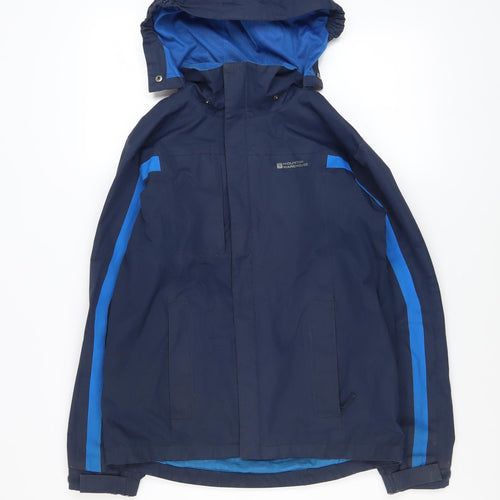 Mountain Warehouse Boys Blue Waterproof Hooded Rain Coat Jacket 13 Years
