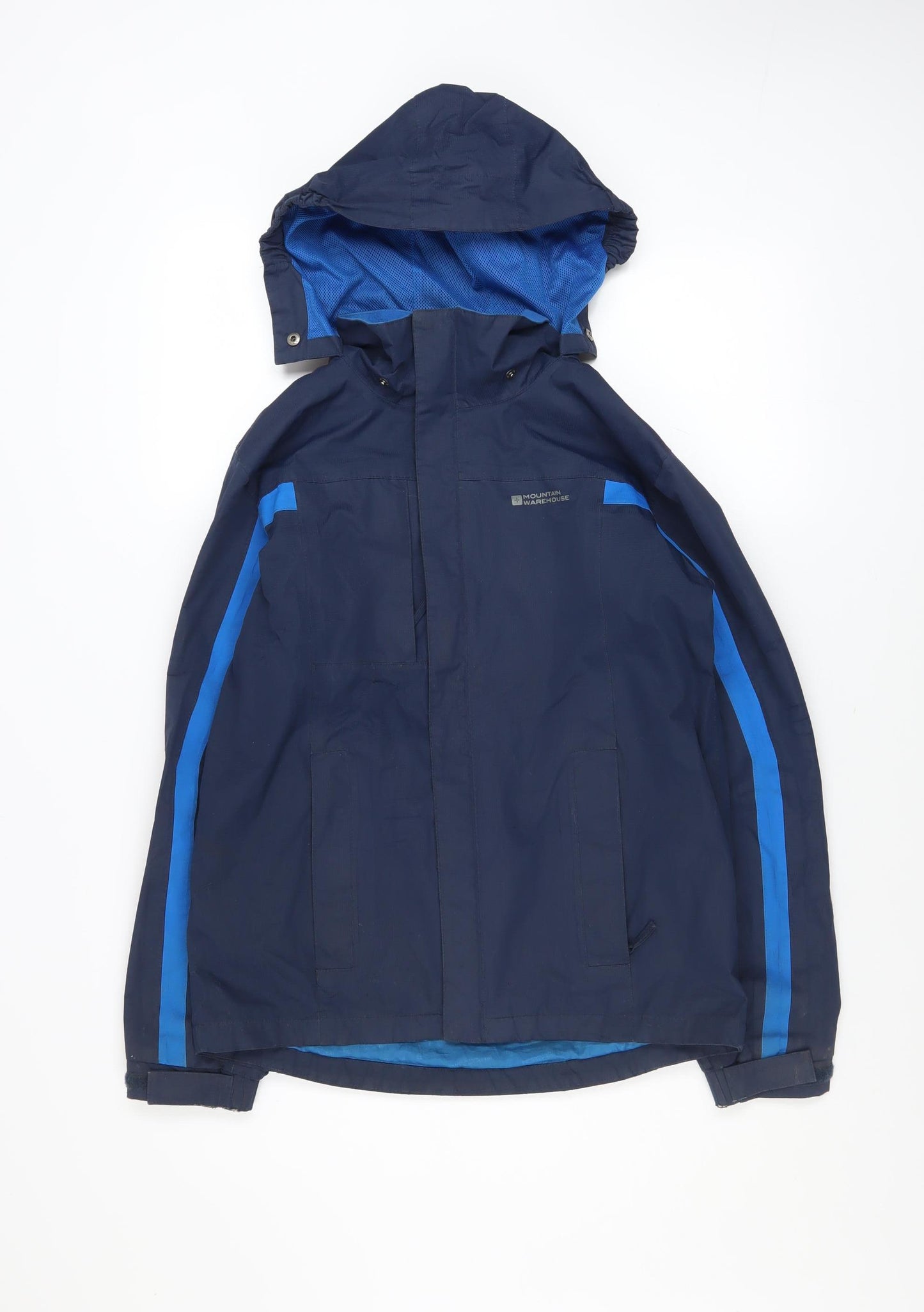 Mountain Warehouse Boys Blue Waterproof Hooded Rain Coat Jacket 13 Years