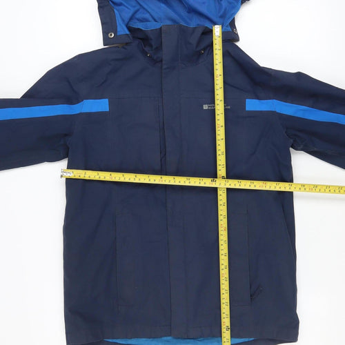 Mountain Warehouse Boys Blue Waterproof Hooded Rain Coat Jacket 13 Years