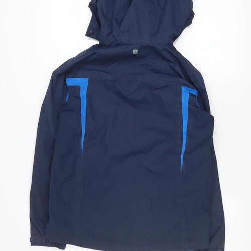 Mountain Warehouse Boys Blue Waterproof Hooded Rain Coat Jacket 13 Years