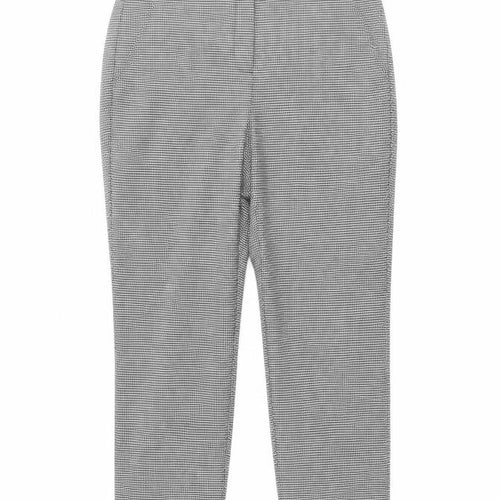 Et Vous Womens Black Houndstooth Slim Fit Stretch Trousers UK 12